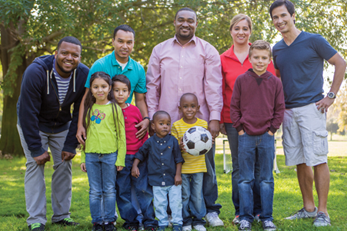 multigenerational diverse group in park