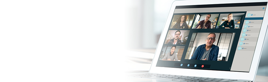 group meeting on laptop screen