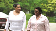 Two ladies walking