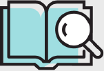 icon of book with magnifying glass