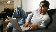 Teenager with laptop