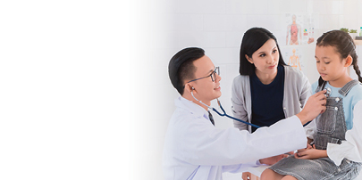 doctor giving girl a check up