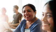 women listening in meeting