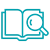 book with magnifying glass icon