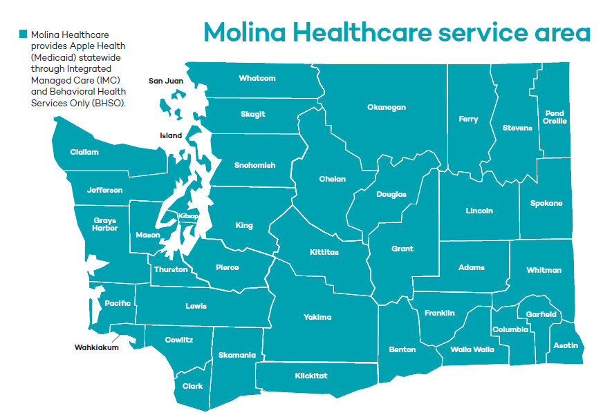 2021 Service Area Washington Map