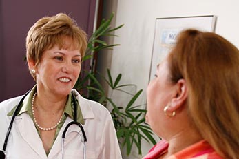 Doctor and patient talking